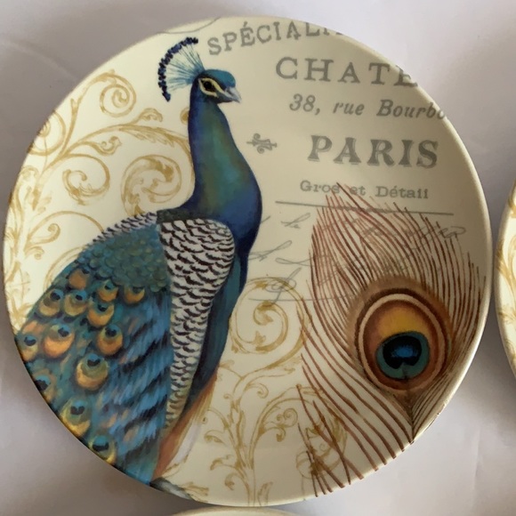 Cracker Barrel PEACOCK PLATES - 6” Porcelain Small Plates - Picture 2 of 6